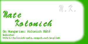 mate kolonich business card